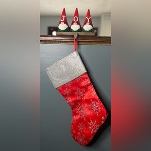 *New* Christmas Stockings Red/Silver Glitter snowflakes